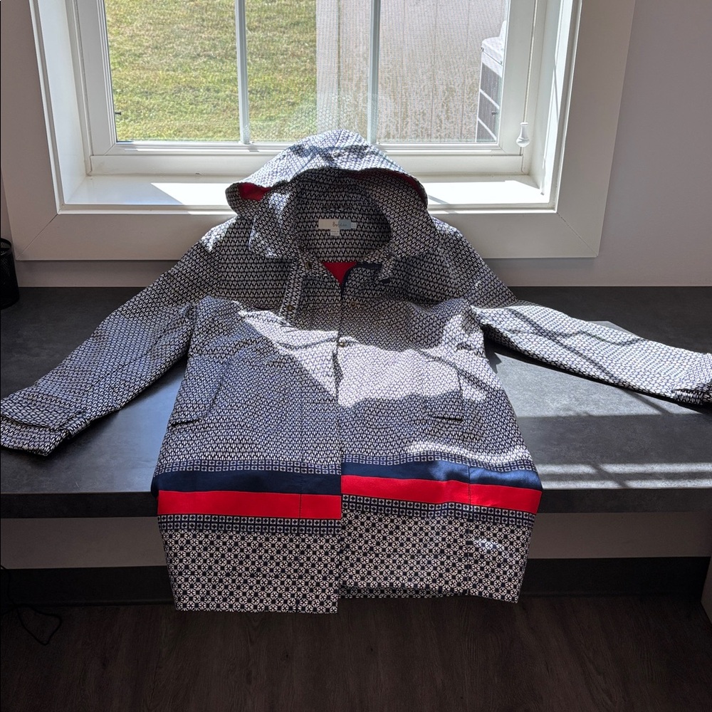 Boden Navy and White Patterned Jacket